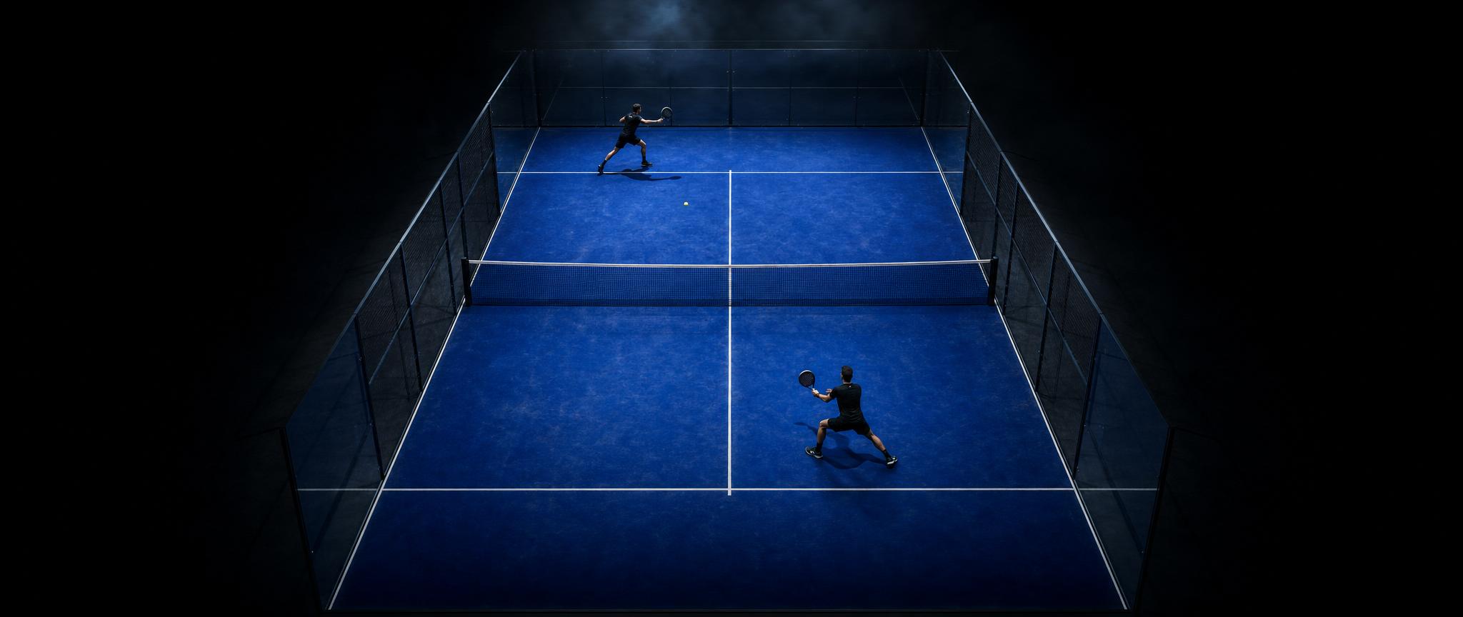Jugadores de pádel en cancha
